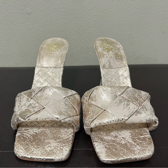 Vince Camuto Brelanie Braided Strap Sandal In Metallic Golden Natural Size 8.5 - Picture 8 of 11